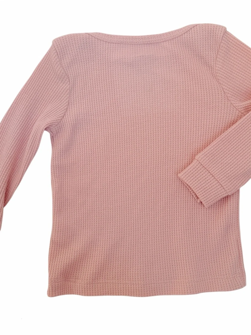 Carter's Baby Girl Pink Waffle Knit Thermal Set 9M Long Sleeve Top Pants New